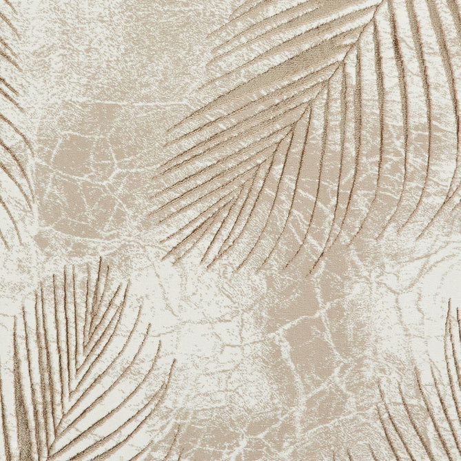 Creation 50051 Modern Botanical Ventation Distressed Metallic Shimmer Soft Textured Low Profile Short-Pile Beige/Bronze Rug-Think Rugs-Rug Love - The Most Loved Rug Store