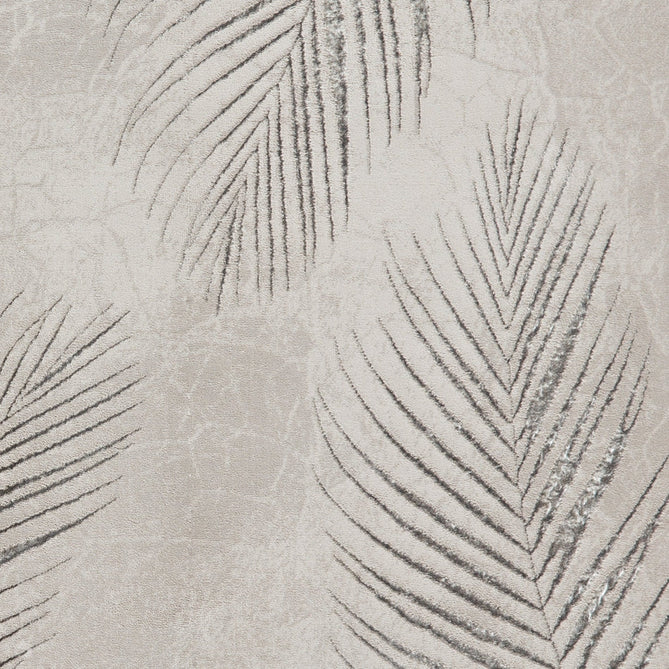 Creation 50051 Modern Botanical Ventation Distressed Metallic Shimmer Soft Textured Low Profile Short-Pile Grey/Silver Rug-Think Rugs-Rug Love - The Most Loved Rug Store