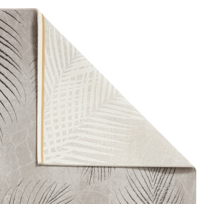 Creation 50051 Modern Botanical Ventation Distressed Metallic Shimmer Soft Textured Low Profile Short-Pile Grey/Silver Rug-Think Rugs-Rug Love - The Most Loved Rug Store