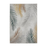 Creation 50051 Modern Botanical Ventation Distressed Metallic Shimmer Soft Textured Low Profile Short-Pile Soft Grey/Charcoal/Multicolour Rug
