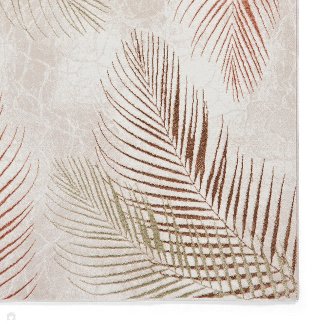 Creation 50051 Modern Botanical Ventation Metallic Shimmer Soft High-Density Textured Low Profile Short-Pile Beige/Multi Rug-Think Rugs-Rug Love - The Most Loved Rug Store