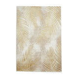 Creation 50051 Modern Botanical Ventation Metallic Shimmer Soft High-Density Textured Beige/Gold Rug