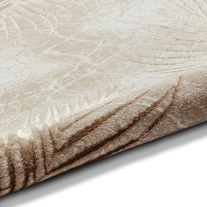 Creation 50051 Modern Botanical Ventation Metallic Shimmer Soft High-Density Textured Low Profile Short-Pile Beige/Bronze Rug-Think Rugs-Rug Love - The Most Loved Rug Store
