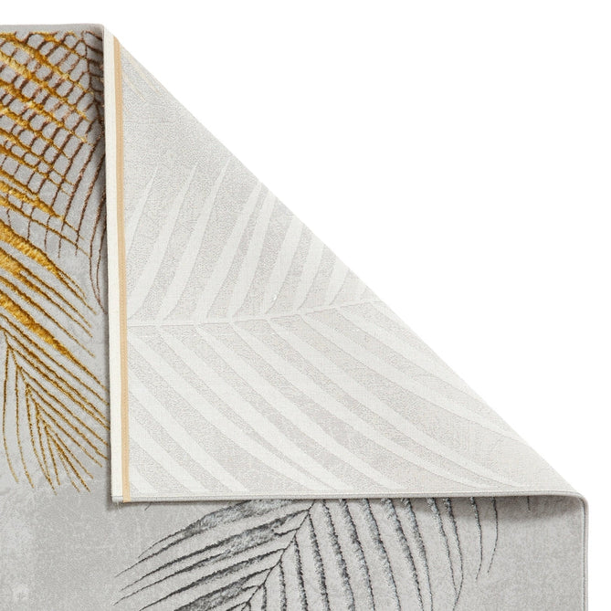 Creation 50051 Modern Botanical Ventation Metallic Shimmer Soft High-Density Textured Low Profile Short-Pile Grey/Multicolour Rug-Think Rugs-Rug Love - The Most Loved Rug Store