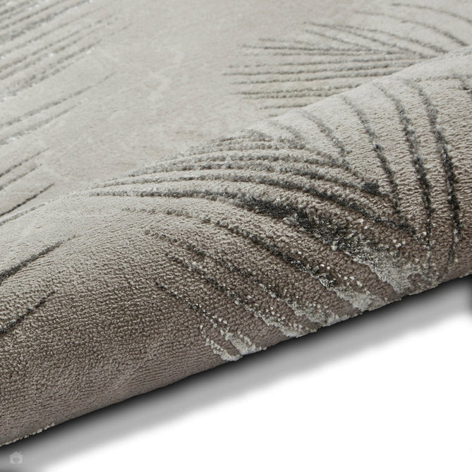 Creation 50051 Modern Botanical Ventation Metallic Shimmer Soft High-Density Textured Low Profile Short-Pile Grey/Silver Rug-Think Rugs-Rug Love - The Most Loved Rug Store