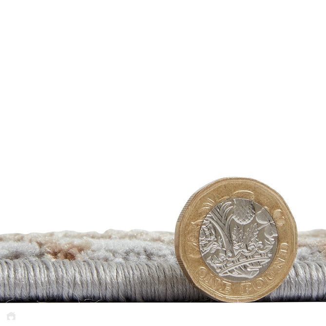 Creation 50054 Modern Abstract Distressed Metallic Shimmer Soft Textured Low Profile Short-Pile Grey/Ivory Rug-Think Rugs-Rug Love - The Most Loved Rug Store