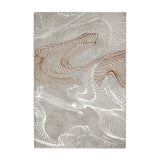 Creation 50054 Modern Abstract Metallic Shimmer Soft High-Density Textured Grey/Ivory Rug