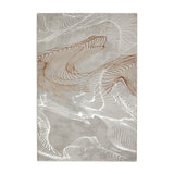 Creation 50054 Modern Abstract Metallic Shimmer Soft High-Density Textured Low Profile Short-Pile Grey/Ivory Rug