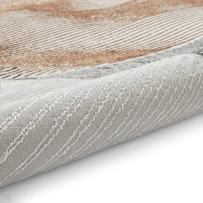 Creation 50097 Modern Abstract Venn Distressed Metallic Shimmer Soft Textured Low Profile Short-Pile Beige/Gold/Taupe Rug-Think Rugs-Rug Love - The Most Loved Rug Store