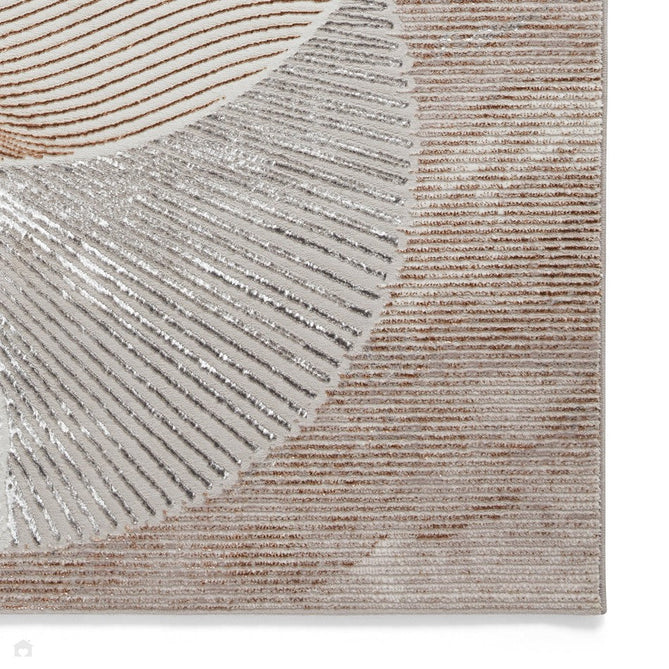 Creation 50097 Modern Abstract Venn Distressed Metallic Shimmer Soft Textured Low Profile Short-Pile Beige/Gold/Taupe Rug-Think Rugs-Rug Love - The Most Loved Rug Store