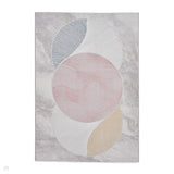 Creation 50097 Modern Multi Textured Low Profile Short-Pile Super-Soft Venn Pink/Blue Rug