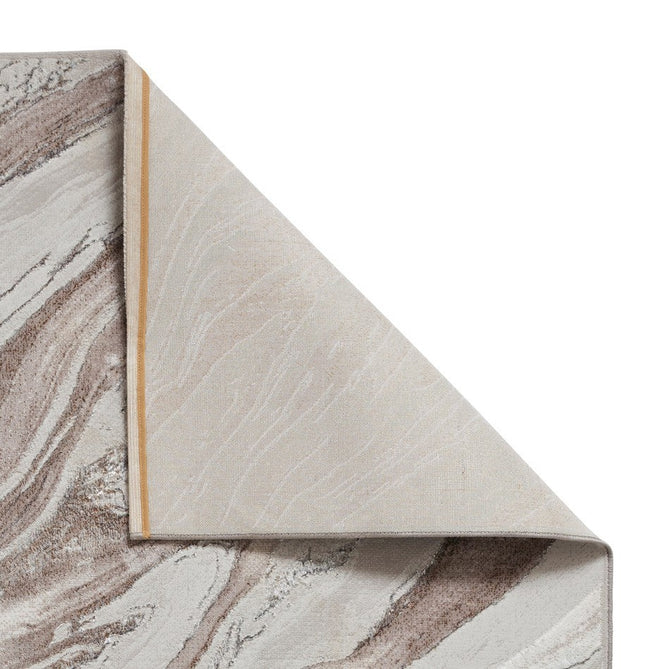 Creation 50100 Modern Abstract Marbled Distressed Metallic Shimmer Soft Textured Low Profile Short-Pile Cream/Warm Beige/Soft Taupe Rug-Think Rugs-Rug Love - The Most Loved Rug Store