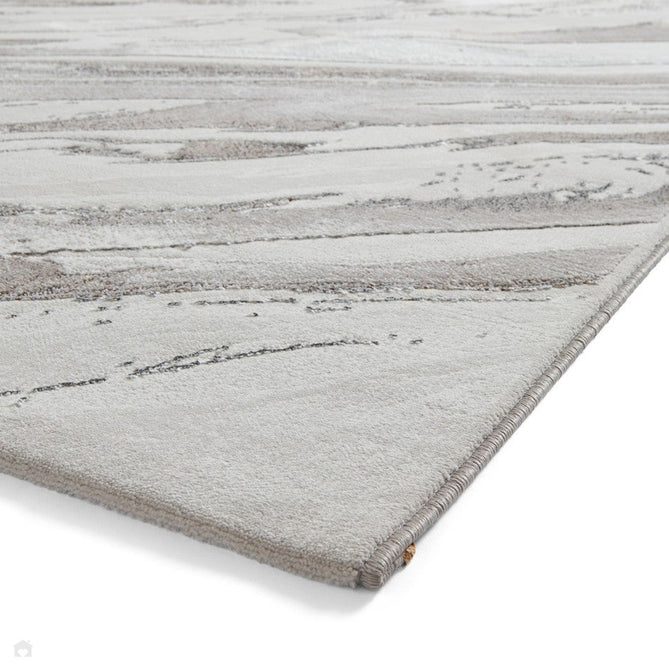 Creation 50100 Modern Abstract Marbled Distressed Metallic Shimmer Soft Textured Low Profile Short-Pile Cream/Warm Beige/Soft Taupe Rug-Think Rugs-Rug Love - The Most Loved Rug Store