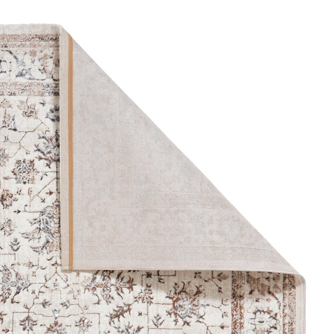 Creation 50112 Traditional Multi Textured Low Profile Short-Pile Super-Soft Beige/Brown/Silver Rug-Think Rugs-Rug Love - The Most Loved Rug Store