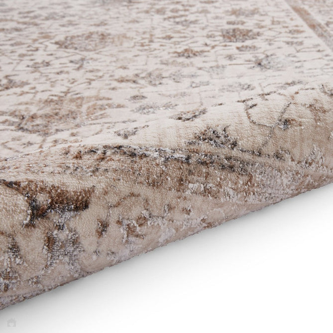 Creation 50112 Traditional Multi Textured Low Profile Short-Pile Super-Soft Beige/Brown/Silver Rug-Think Rugs-Rug Love - The Most Loved Rug Store