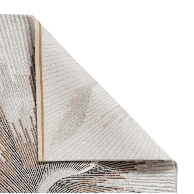 Creation 50156 Modern Abstract Helix Distressed Metallic Shimmer Soft Textured Low Profile Short-Pile Beige/Bronze/Warm Taupe Rug-Think Rugs-Rug Love - The Most Loved Rug Store