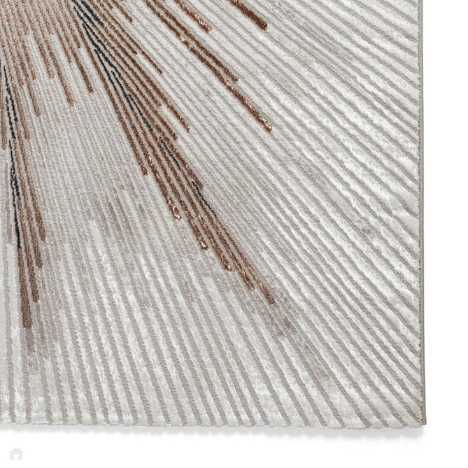 Creation 50156 Modern Abstract Helix Distressed Metallic Shimmer Soft Textured Low Profile Short-Pile Beige/Bronze/Warm Taupe Rug-Think Rugs-Rug Love - The Most Loved Rug Store