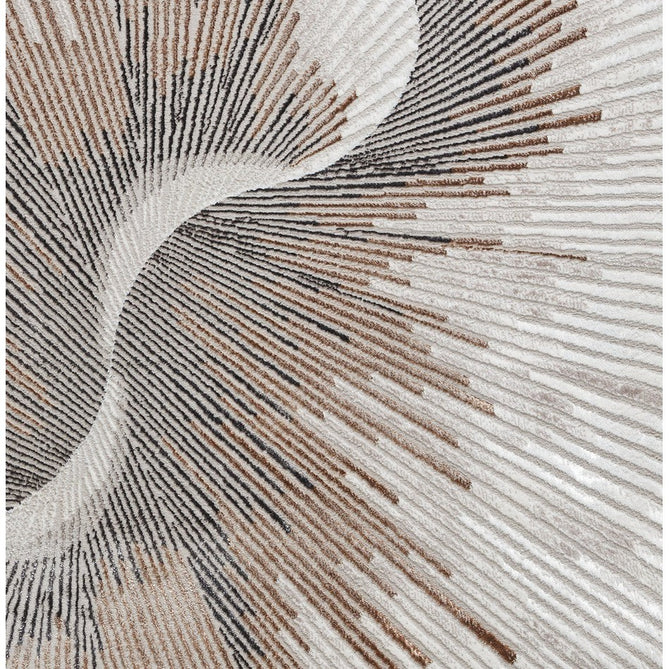 Creation 50156 Modern Abstract Helix Distressed Metallic Shimmer Soft Textured Low Profile Short-Pile Beige/Bronze/Warm Taupe Rug-Think Rugs-Rug Love - The Most Loved Rug Store