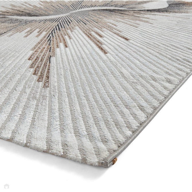 Creation 50156 Modern Abstract Helix Distressed Metallic Shimmer Soft Textured Low Profile Short-Pile Beige/Bronze/Warm Taupe Rug-Think Rugs-Rug Love - The Most Loved Rug Store