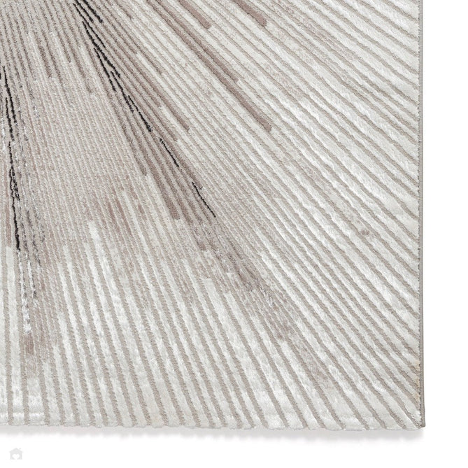 Creation 50156 Modern Abstract Helix Distressed Metallic Shimmer Soft Textured Low Profile Short-Pile Silver/Beige Rug-Think Rugs-Rug Love - The Most Loved Rug Store