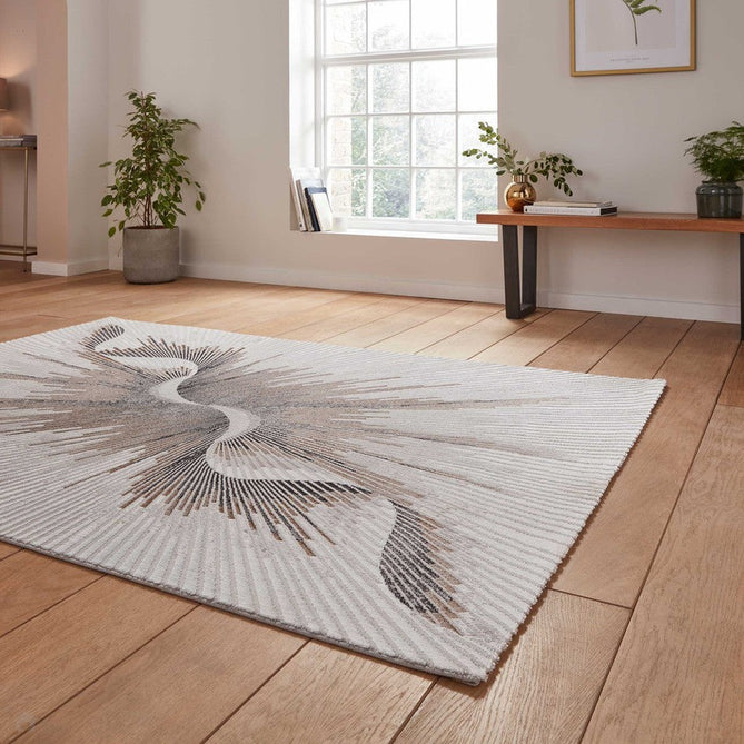Creation 50156 Modern Helix Multi Textured Low Profile Short-Pile Super-Soft Bronze/Beige/Brown-Think Rugs-Rug Love - The Most Loved Rug Store