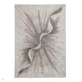 Creation 50156 Modern Helix Multi Textured Low Profile Short-Pile Super-Soft Silver/Beige Rug