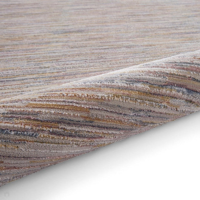 Creation 50164 Modern Banded Multi Textured Low Profile Short-Pile Super-Soft Pink/Blue Rug-Think Rugs-Rug Love - The Most Loved Rug Store