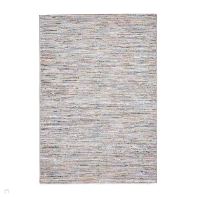 Creation 50164 Modern Linear Stripe Distressed Metallic Shimmer Soft Textured Low Profile Short-Pile Soft Pink/Muted Blue/Beige/Ivory Rug-Think Rugs-Rug Love - The Most Loved Rug Store