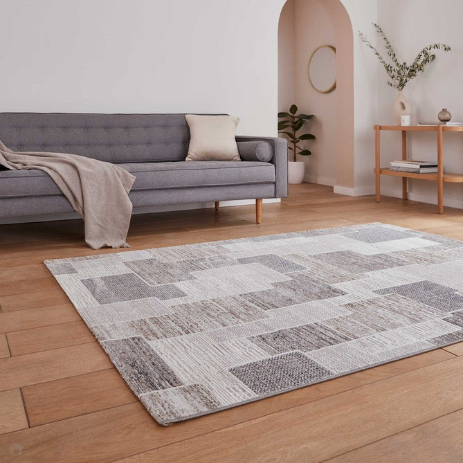 Creation 50178 Modern Distressed Multi Textured Low Profile Short-Pile Super-Soft Brown/Beige Rug-Think Rugs-Rug Love - The Most Loved Rug Store
