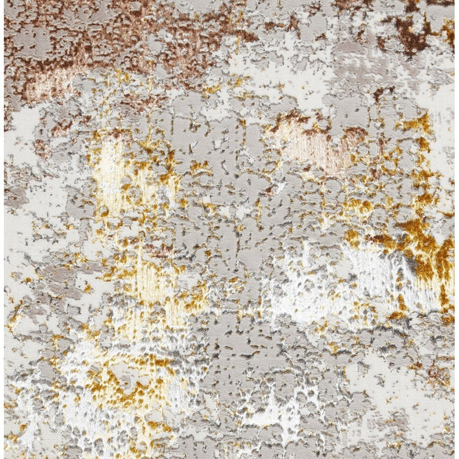 Creation 50179 Modern Abstract Distressed Metallic Shimmer Soft Textured Low Profile Short-Pile Beige/Gold/Soft Taupe Rug-Think Rugs-Rug Love - The Most Loved Rug Store