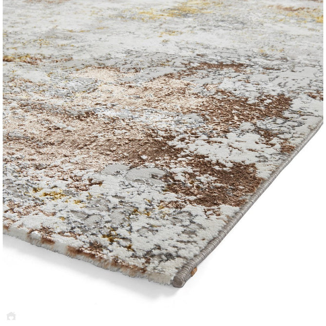 Creation 50179 Modern Abstract Distressed Metallic Shimmer Soft Textured Low Profile Short-Pile Beige/Gold/Soft Taupe Rug-Think Rugs-Rug Love - The Most Loved Rug Store