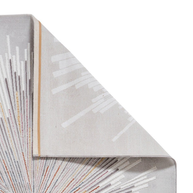 Creation 50199 Modern Abstract Polychromatic Distressed Metallic Shimmer Soft Textured Low Profile Short-Pile Soft Grey/Ivory/Muted Blue/Soft Pink/Golden Ochre/Taupe Rug-Think Rugs-Rug Love - The Most Loved Rug Store