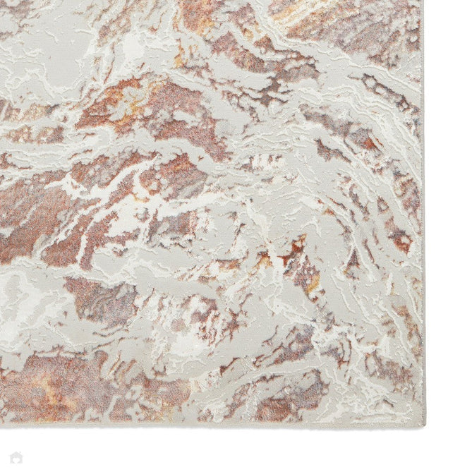 Creation 50200 Modern Abstract Marbled Distressed Metallic Shimmer Soft Textured Low Profile Short-Pile Soft Ivory/Blush Pink/Warm Beige/Muted Taupe Rug-Think Rugs-Rug Love - The Most Loved Rug Store