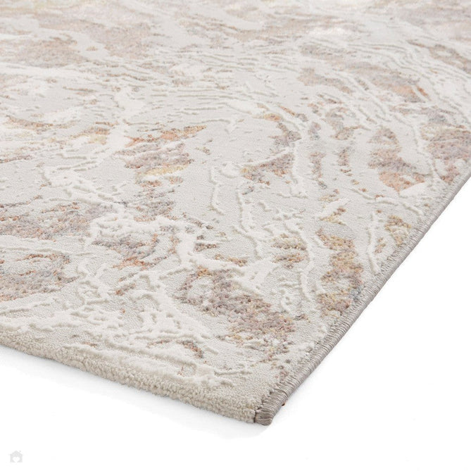 Creation 50200 Modern Abstract Marbled Distressed Metallic Shimmer Soft Textured Low Profile Short-Pile Soft Ivory/Blush Pink/Warm Beige/Muted Taupe Rug-Think Rugs-Rug Love - The Most Loved Rug Store