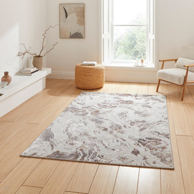 Creation 50200 Modern Marbled Multi Textured Low Profile Short-Pile Super-Soft Pink/Blue Rug-Think Rugs-Rug Love - The Most Loved Rug Store