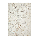 Creation G2848 Modern Abstract Metallic Shimmer Soft High-Density Textured Ivory/Gold Rug