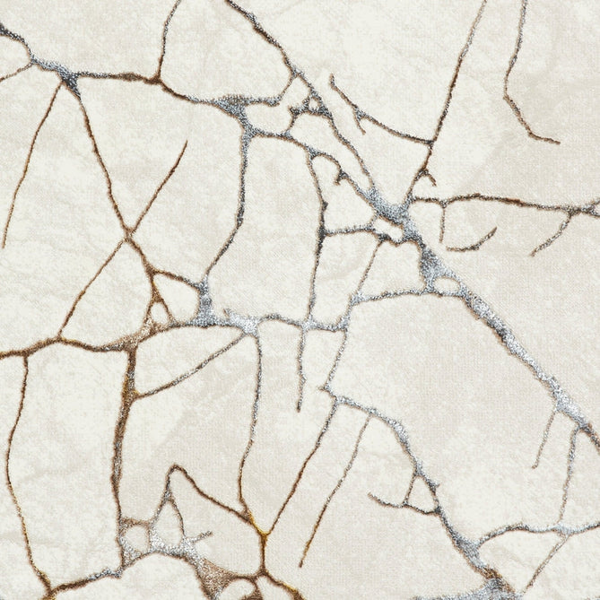 Creation G2848 Modern Abstract Metallic Shimmer Soft High-Density Textured Low Profile Short-Pile Ivory/Gold Rug-Think Rugs-Rug Love - The Most Loved Rug Store