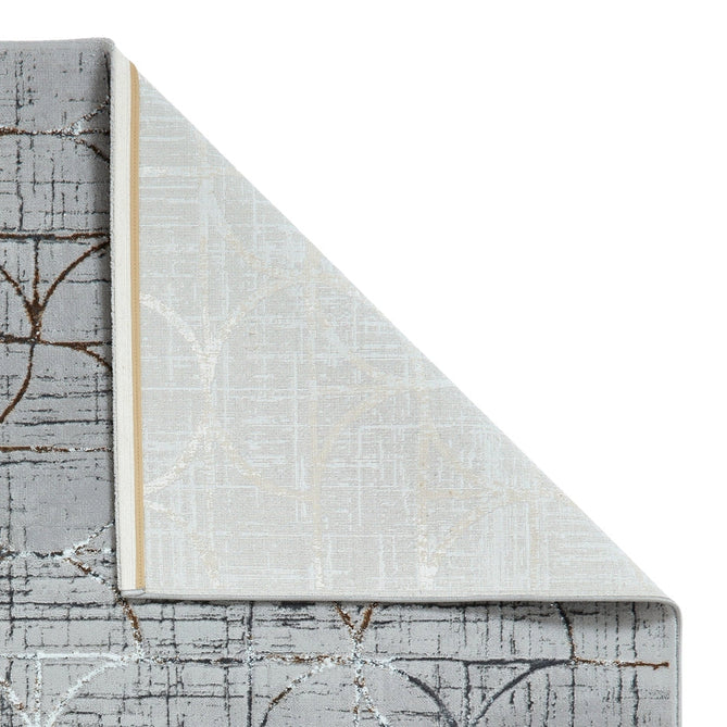 Creation G2848 Modern Abstract Metallic Shimmer Soft High-Density Textured Low Profile Short-Pile Ivory/Gold Rug-Think Rugs-Rug Love - The Most Loved Rug Store