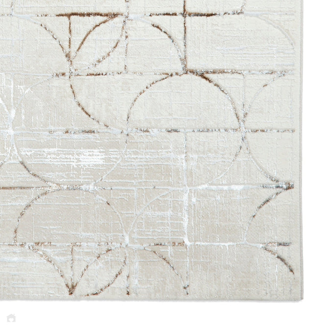 Creation G2851 Modern Geometric Distressed Metallic Shimmer Soft High-Density Textured Low Profile Short-Pile Beige/Silver Rug-Think Rugs-Rug Love - The Most Loved Rug Store
