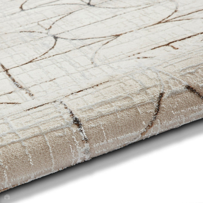 Creation G2851 Modern Geometric Distressed Metallic Shimmer Soft High-Density Textured Low Profile Short-Pile Beige/Silver Rug-Think Rugs-Rug Love - The Most Loved Rug Store