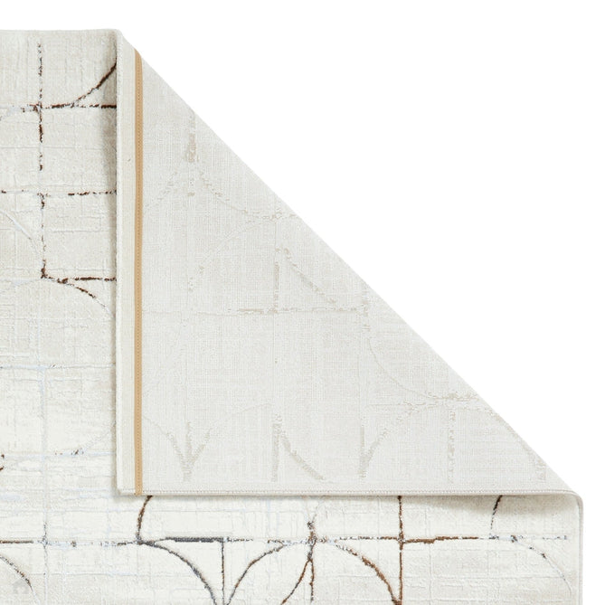 Creation G2851 Modern Geometric Distressed Metallic Shimmer Soft Textured Low Profile Short-Pile Beige/Silver Rug-Think Rugs-Rug Love - The Most Loved Rug Store