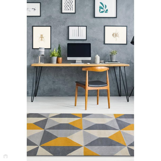 Creation Quadrant Mustard Rug-Melrose-Rug Love - The Most Loved Rug Store