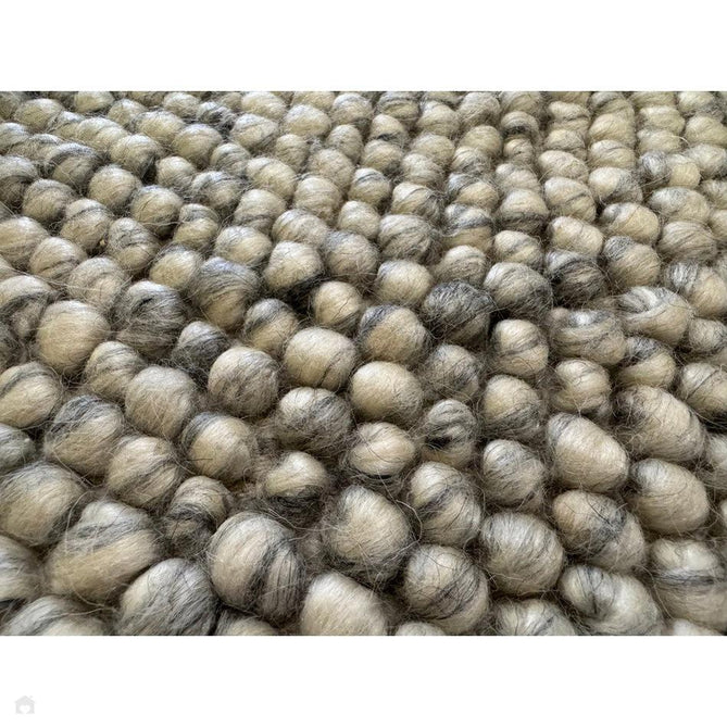Delilah Modern Plain Mottled Beaded Pebble Hand-Woven Textured Wool Flat-Pile Cream/Grey Rug 160 x 230 cm-Shop Returns-Rug Love - The Most Loved Rug Store