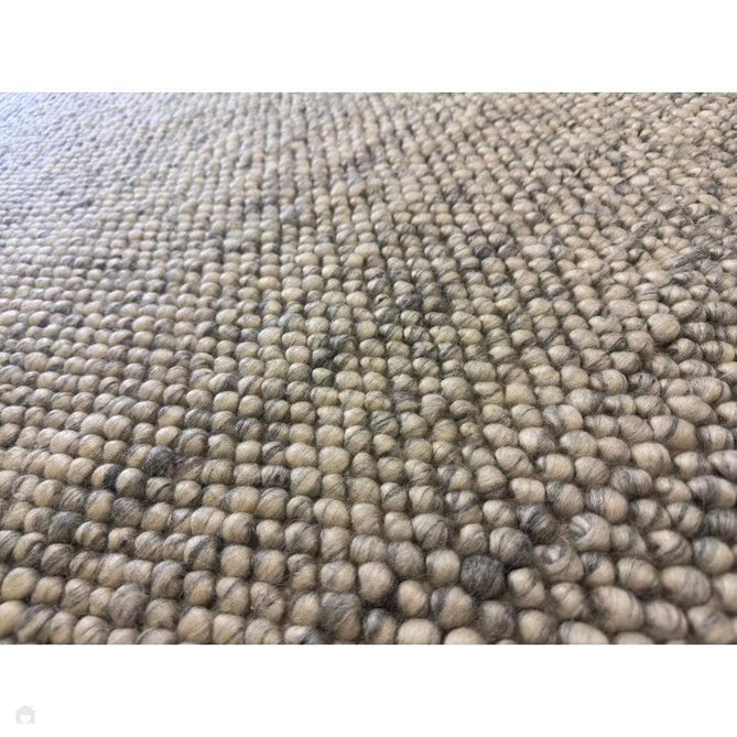 Delilah Modern Plain Mottled Beaded Pebble Hand-Woven Textured Wool Flat-Pile Cream/Grey Rug 160 x 230 cm-Shop Returns-Rug Love - The Most Loved Rug Store