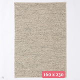 Delilah Modern Plain Mottled Beaded Pebble Hand-Woven Textured Wool Flat-Pile Cream/Grey Rug 160 x 230 cm