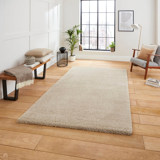 Deluxe Soft Plush Super Heavyweight High-Density Plain Polypropylene Shaggy Beige Rug-Think Rugs-Rug Love - The Most Loved Rug Store