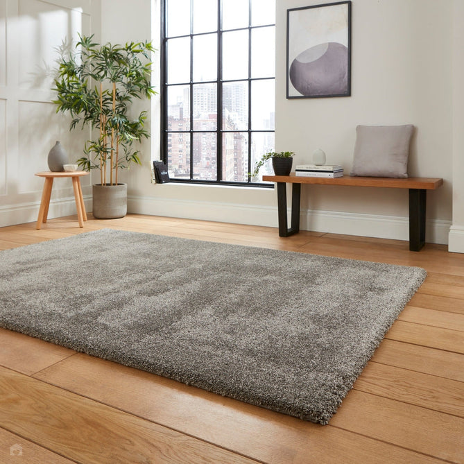 Deluxe Soft Plush Super Heavyweight High-Density Plain Polypropylene Shaggy Grey Rug-Think Rugs-Rug Love - The Most Loved Rug Store