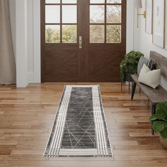 Desire DSR01 Charcoal/Silver Runner-Nourison-Rug Love - The Most Loved Rug Store