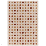 Dotty Modern Geometric Polka Dot Hand-Carved Hi-Low 3D Dome Textured Wool&Viscose Earthy Natural Rug
