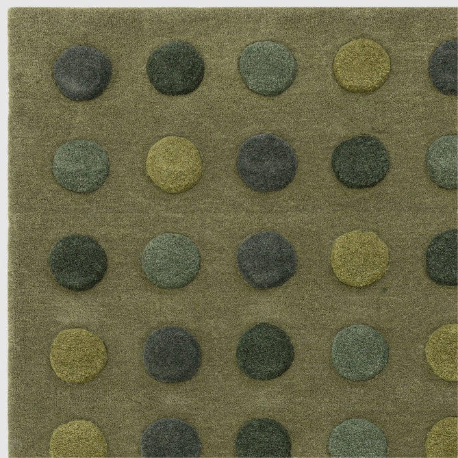 Dotty Modern Geometric Polka Dot Hand-Carved Hi-Low 3D Dome Textured Wool&Viscose Green Rug-Asiatic Carpets-Rug Love - The Most Loved Rug Store